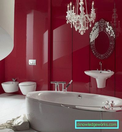 Crvena kupaonica - 91 fotografija nevjerojatno svijetlih dizajnerskih ideja