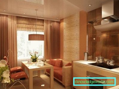Kuhinja dizajn dnevni boravak 13 m² - foto interijera ideje