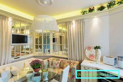 Kuhinja dizajn dnevni boravak 13 m² - foto interijera ideje
