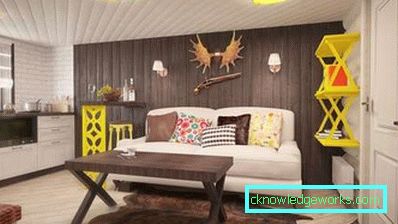 Kuhinja dizajn dnevni boravak 13 m² - foto interijera ideje