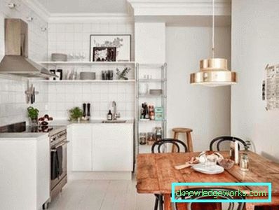 Kuhinja dizajn dnevni boravak 13 m² - foto interijera ideje