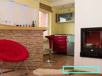 Kuhinja dizajn dnevni boravak 13 m² - foto interijera ideje