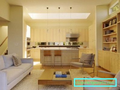Kuhinjski dizajn dnevni boravak 30 m² - fotografije interijera