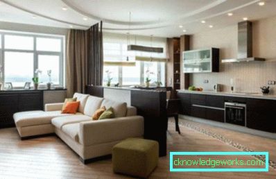 Kuhinjski dizajn dnevni boravak 30 m² - fotografije interijera