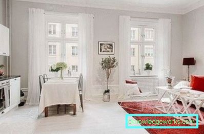 Kuhinjski dizajn dnevni boravak 30 m² - fotografije interijera
