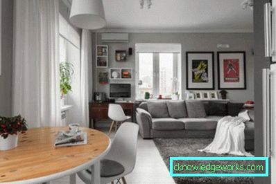 Kuhinjski dizajn dnevni boravak 30 m² - fotografije interijera