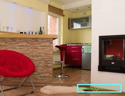 Kuhinjski dizajn dnevni boravak 30 m² - fotografije interijera