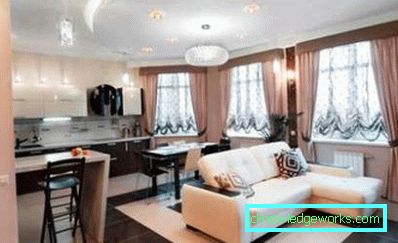Kuhinjski dizajn dnevni boravak 30 m² - fotografije interijera