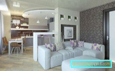 Kuhinjski dizajn dnevni boravak 30 m² - fotografije interijera