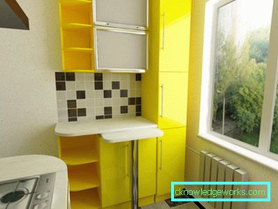 Dizajn male kuhinje površine 6 kvadratnih metara. m s hladnjakom Dizajn male kuhinje površine 6 kvadratnih metara. m s hladnjakom