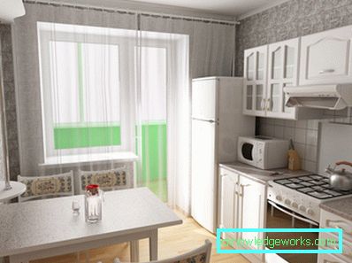 Dizajnirajte malu kuhinju površine 7 kvadratnih metara. m s hladnjakom