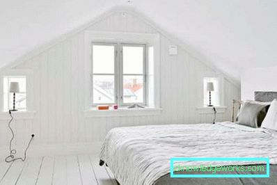 Dizajn spavaće sobe u potkrovlju - fotografije interijera