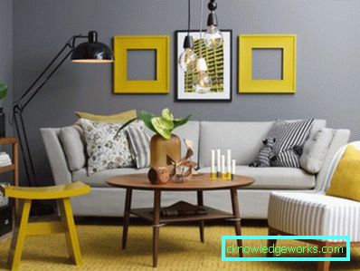 30-dnevna soba u žutoj boji - 70 fotografija