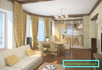 Kuhinja-dnevni boravak 25 m² m - foto dizajn