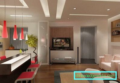 Kuhinja-dnevni boravak 30 m2 - raspored