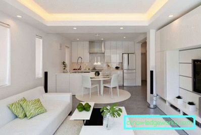 Kuhinja-dnevni boravak 30 m2 - raspored