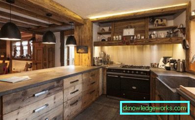 157 - Kuhinja u stilu planinske kuće - 89 fotografija