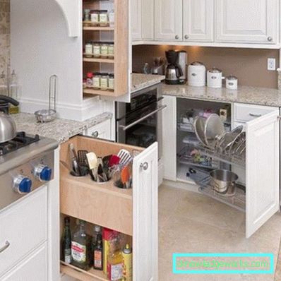 Male kuhinje u malim apartmanima - dizajn interijera na fotografiji