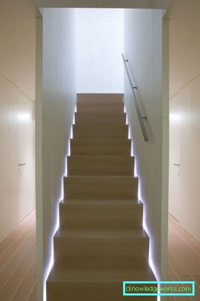 144-osvjetljavajuće stepenice u kući - 100 fotografija