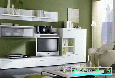 Moderni modularni zidovi u dnevnom boravku - fotografija