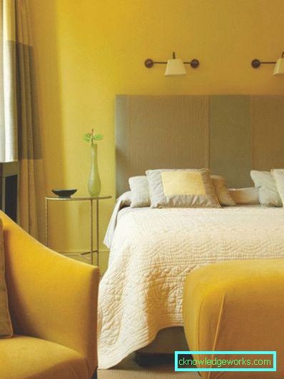 189 Žuta spavaća soba - 100 fotografija dizajna